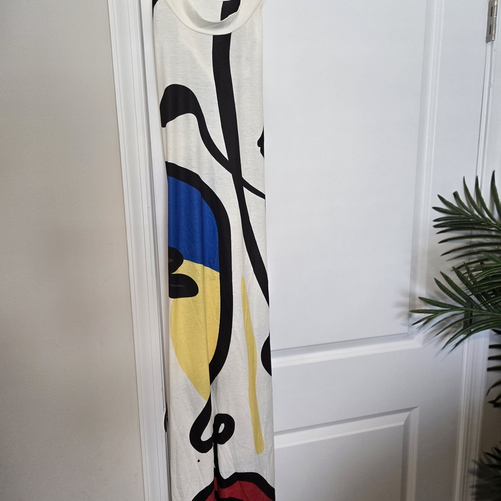 Abstract Print Maxi Dress
